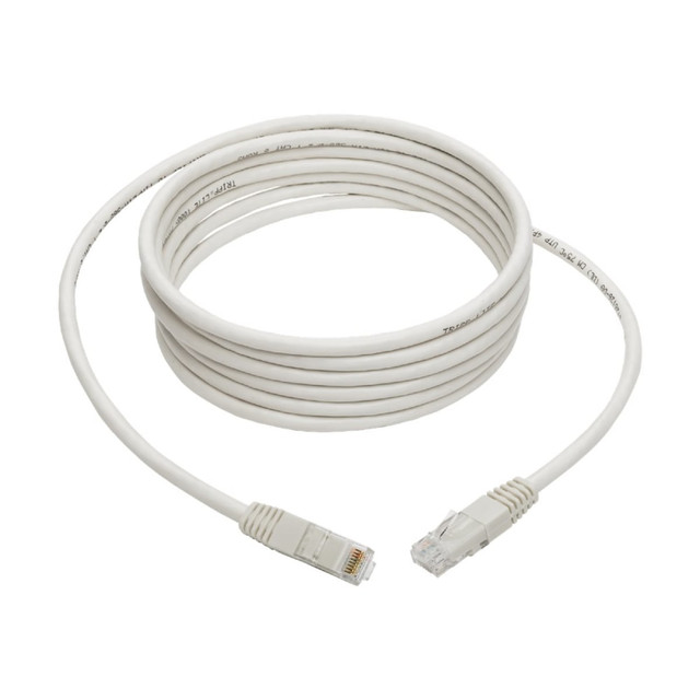 TRIPP LITE N200-010-WH  10ft Cat6 Gigabit Molded Patch Cable RJ45 M/M 550MHz 24AWG White - 1 x RJ-45 Male Network - 1 x RJ-45 Male Network - Gold-plated Contacts - White