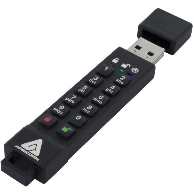 APRICORN ASK3Z-16GB  16GB Aegis Secure Key 3z USB 3.1 Flash Drive - 16 GB - USB 3.1 - 77 MB/s Read Speed - 72 MB/s Write Speed - 256-bit AES - 3 Year Warranty - TAA Compliant