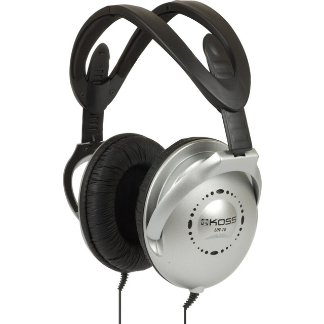 KOSS CORPORATION Koss 184903  Wired Stereo Headphones, Silver, UR18