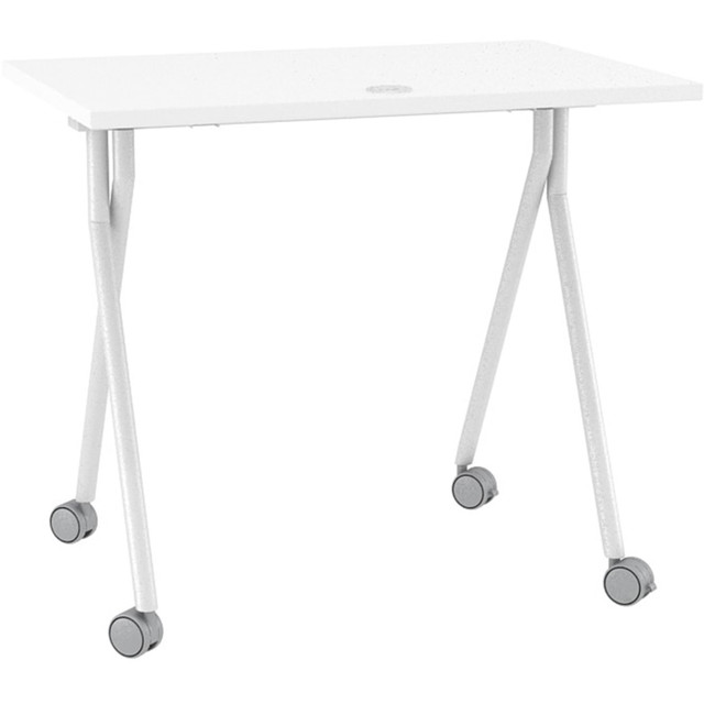 NORSTAR OFFICE PRODUCTS INC. NFT4824H-WT Boss Office Products 48inW Flip-Top Folding Training Table, White/Silver