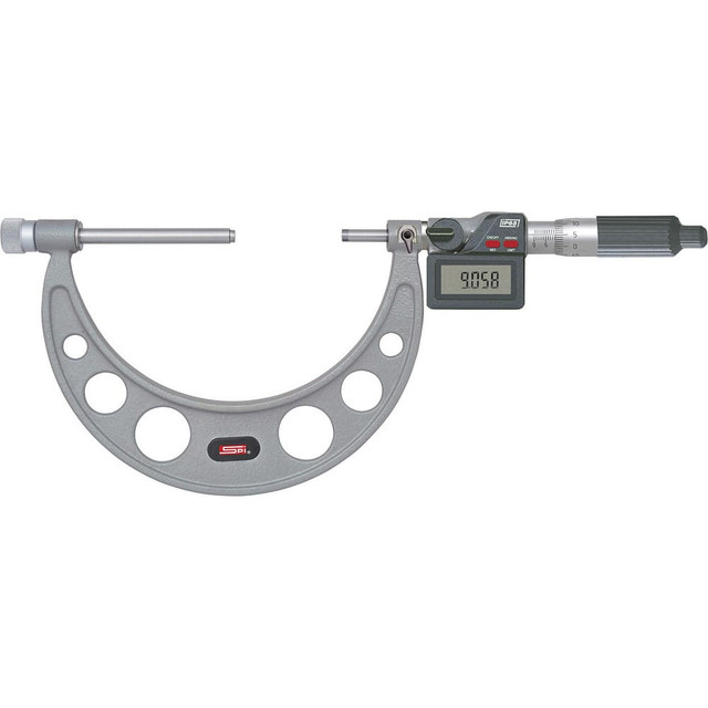 SPI CMS220519035 Electronic Interchangeable Anvil Micrometer: 6 to 12" Range, 6 Anvils