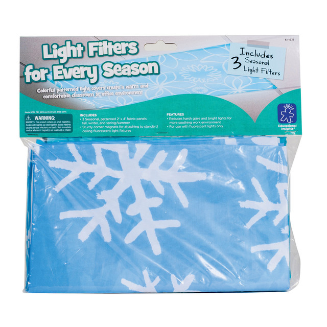 EDUCATIONAL INSIGHTS EI-1233  Classroom Fluorescent Light Filters, 36in x 24in, Every Season Blue, Pack Of 3