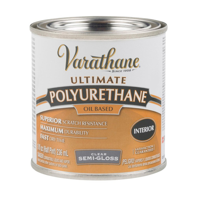 RUST-OLEUM CORPORATION 6061H Rust-Oleum Varathane Ultimate Oil-Based Polyurethane, 8 Oz, Clear Semi-Gloss, Pack Of 4 Cans RUST-OLEUM CORPORATION 6061H Rust-Oleum Varathane Ultimate Oil-Based Polyurethane, 8 Oz, Clear Semi-Gloss, Pack Of 4 Cans