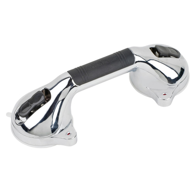 MABIS HEALTHCARE, INC. 521-1561-1912 HealthSmart Suction Cup Grab Bar With Germ Protection, 12inH x 2inW x 3inD, Chrome