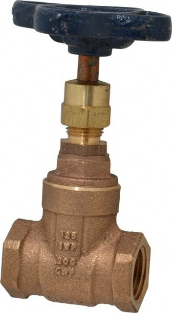 NIBCO NL0J006 Gate Valve: Non-Rising Stem, 1/2" Pipe, Threaded, Bronze