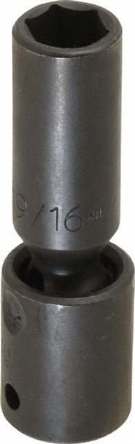 Proto J75276P Impact Socket: 1/2" Drive, 9/16" Socket, Hex Drive