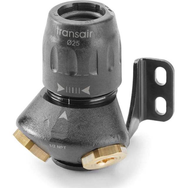 Transair 6689 25 22 Air Hose 45 degrees Two Port Wall Bracket: Plastic