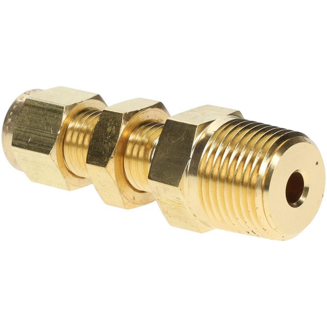 Parker 4MBC6N-B Compression Tube Bulkhead Connector: 3/8" Thread, Compression x MNPT