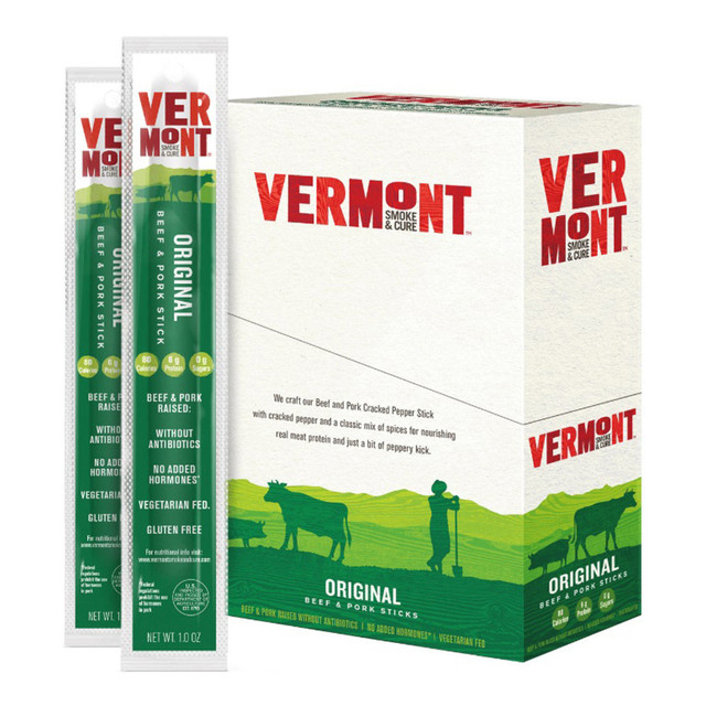 VERMONT SMOKE & CURE, INC. 32571 Vermont Smoke & Cure Original Beef And Pork Sticks, 1 Oz, Pack Of 24 Sticks VERMONT SMOKE & CURE, INC. 32571 Vermont Smoke & Cure Original Beef And Pork Sticks, 1 Oz, Pack Of 24 Sticks