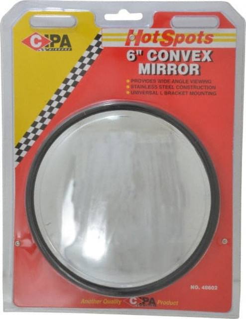 Value Collection 48602 Automotive Full Size Convex Round Mirror with L Bracket