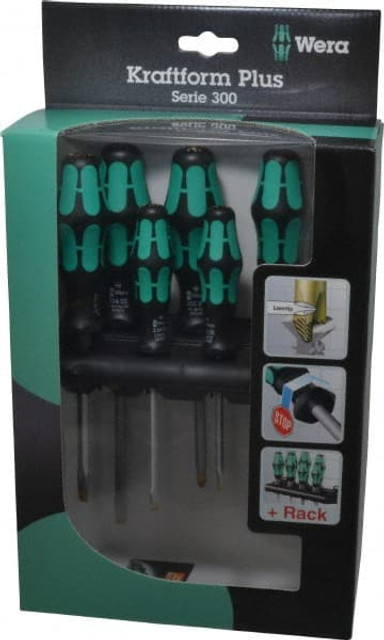 Wera 05007681001 Screwdriver Set: 6 Pc, Pozidriv & Slotted