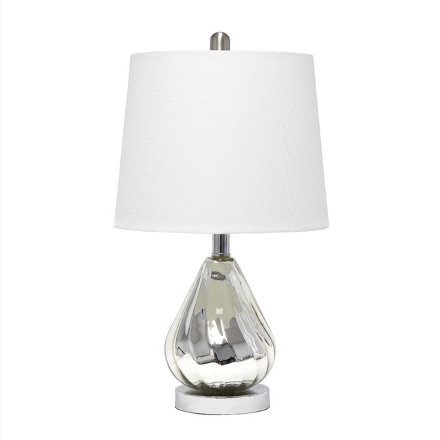ALL THE RAGES INC Lalia Home LHT-5005-WH  Kissy Pear Table Lamp, 20-1/4inH, White Shade/Chrome Base