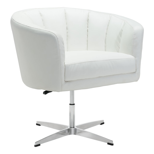 ZUO MODERN 100769  Wilshire Occasional Chair, White/Chrome