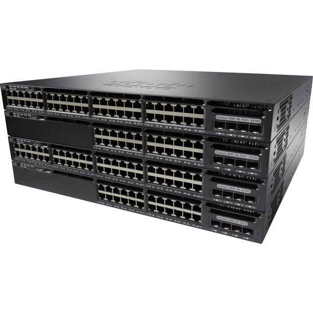 CISCO WS-C3650-8X24PD-L Catalyst 3650-8X24PD-L Switch - 24 Ports - Manageable - 10 Gigabit Ethernet, Gigabit Ethernet - 1000Base-T, 10GBase-X - 3 Layer Supported - Modular - Optical Fiber, Twisted Pair - 1U - Rack-mountable CISCO WS-C3650-8X24PD-L Catalyst 3650-8X24PD-L Switch - 24 Ports - Manageable - 10 Gigabit Ethernet, Gigabit Ethernet - 1000Base-T, 10GBase-X - 3 Layer Supported - Modular - Optical Fiber, Twisted Pair - 1U - Rack-mountable