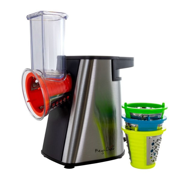 MEGAGOODS, INC. 995112283M MegaChef 4-in-1 Stainless-Steel Electric Salad Maker, Multicolor