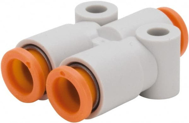 SMC PNEUMATICS KQ2U07-00A Push-to-Connect Tube Fitting: Union Y, 1/4" OD