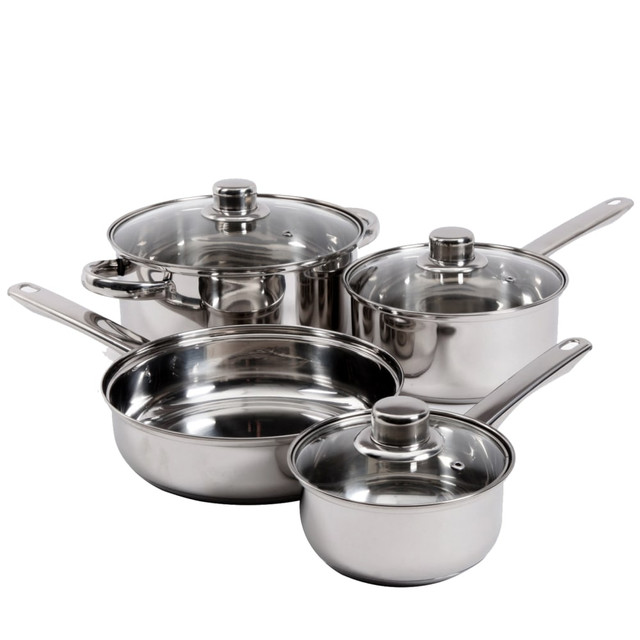 GIBSON OVERSEAS INC. 99586656M Gibson Home Landon 7-Piece Cookware Set, Silver