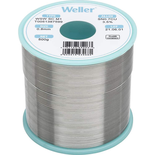 Weller T0051387599 Solder; Solder Type: Silver Free ; Material: Alloy ; Container Type: Spool ; Container Size: 500 g ; Minimum Melting Temperature: 442.6