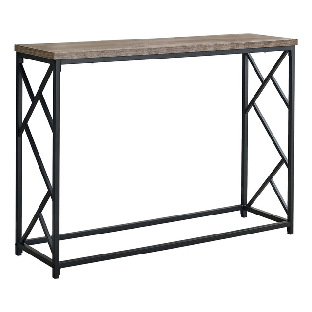 MONARCH SPECIALTIES I 3533  Bret Console Accent Table, 32inH x 44inW x 13-3/4in, Taupe/Black