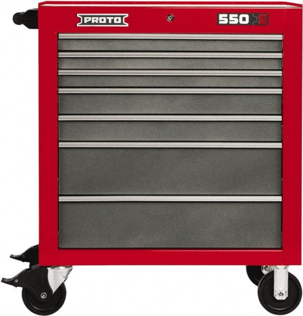 Proto J553441-7SG Steel Tool Roller Cabinet: 7 Drawers