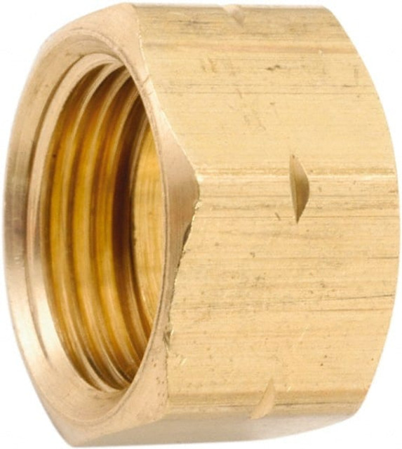 ANDERSON METALS 730261-04 Compression Tube Self-Aligning Nut with Captive Sleeve: 7/16-24" Thread, NPT