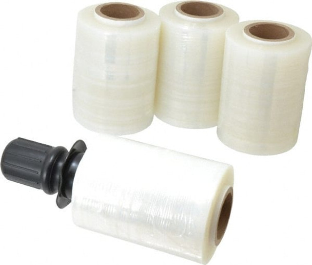 Stretch Associates QWP-150CLR-5 Pack of (4) Rolls 5" x 600' 150 Gauge Clear Bundling Stretch Film with Dispensers