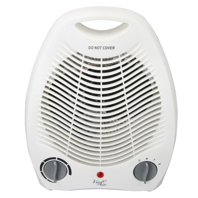 MEGAGOODS, INC. Vie Air 995100342M  1500-Watt Fan Heater, Office, 5-1/4in x 7-3/4in, White