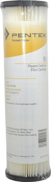 Pentair 155001-43 Plumbing Cartridge Filter: 2-5/8" OD, 9-3/4" Long, 20 micron, Resin Cellulose