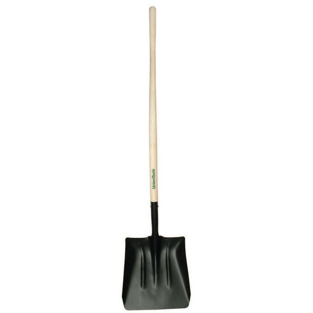Union Tools 760-54246 Steel Coal Shovel, 14.5 in L x 13.5 in W blade, Square Point, 48 in White Ash Straight Handle