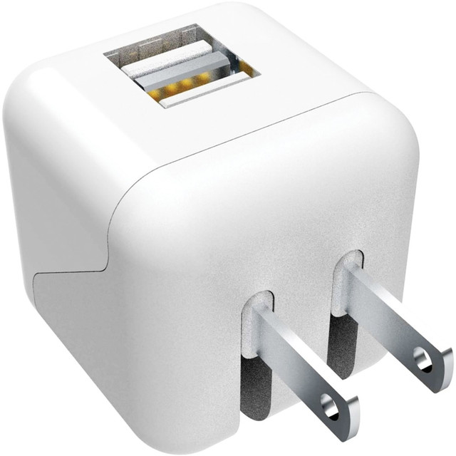 BOWER XYS-242WCWT XYST 2.4-Amp Dual USB Wall Charger (White) - 120 V AC, 230 V AC Input - 5 V DC Output - 2.40 A - White