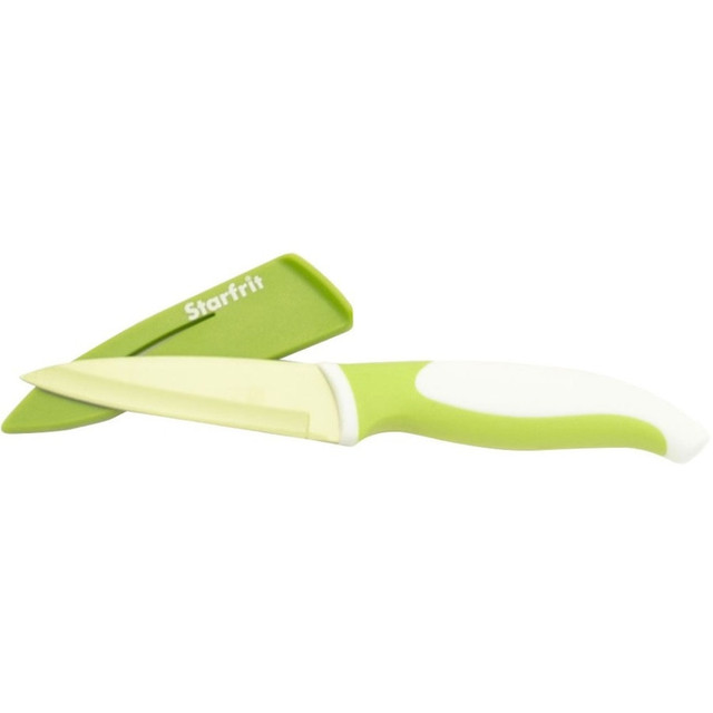 STARFRIT USA INC 093893-006-NEW1 Starfrit 3.5in Paring Knife with Sharpening Sheath - Paring Knife - 1 x Paring Knife - Paring, Cutting - Dishwasher Safe - Green