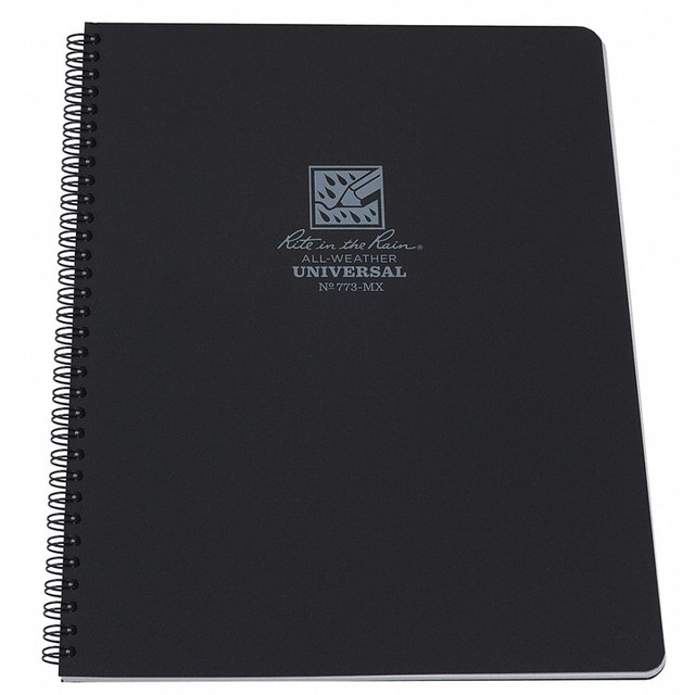 RITE IN THE RAIN 773-MX All-Weather Spiral Notebooks, Maxi-Side, 8-1/2in x 11-3/4in, 84 Pages (42 Sheets), Black, Pack Of 6 Notebooks RITE IN THE RAIN 773-MX All-Weather Spiral Notebooks, Maxi-Side, 8-1/2in x 11-3/4in, 84 Pages (42 Sheets), Black, Pack Of 6 Notebooks