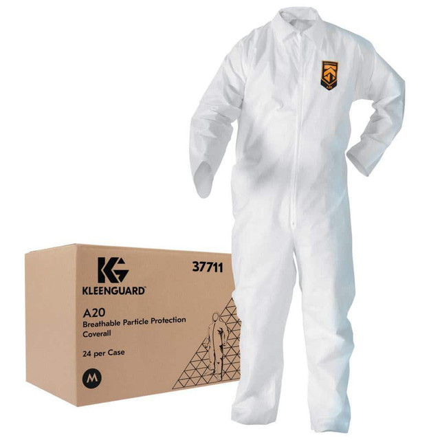 KleenGuard 37711 Disposable Coveralls: Size Large, SMS, Zipper Closure