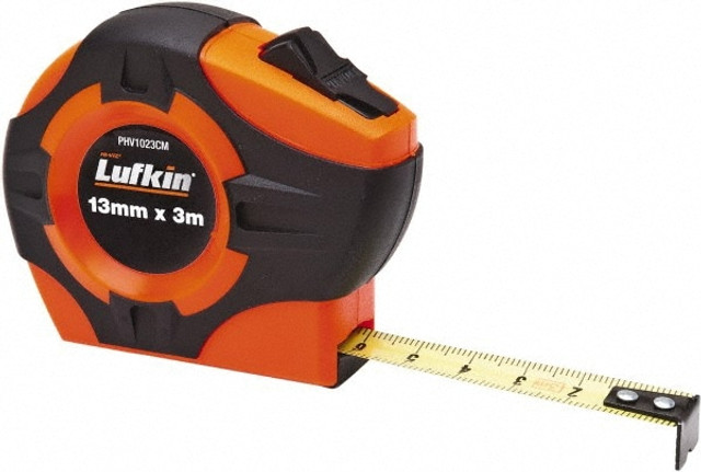 Lufkin PHV1023CMEN Tape Measure: 10' Long, 1/2" Width, Yellow Blade