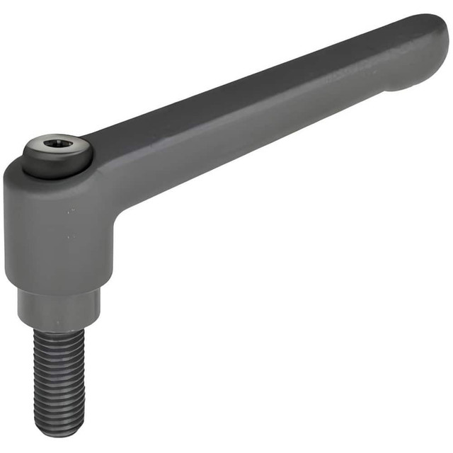 J.W. Winco 10T63A05K Threaded Stud Adjustable Clamping Handle: 5/8-11 Thread, 1.18" Hub Dia, Zinc Die Cast