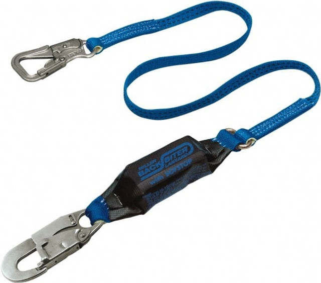 Miller 913BD/6FTBL Lanyards & Lifelines; Load Capacity: 310lb ; Type: Shock Absorbing Lanyard ; Anchorage End Connection: Locking Snap Hook ; Harness Connection: Locking Snap Hook ; For Arc Flash Work: No ; Material: Polyester Webbing