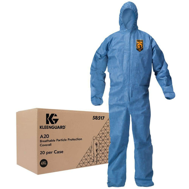 KleenGuard 58517 Disposable Coveralls: Size 4X-Large, SMS, Zipper Closure