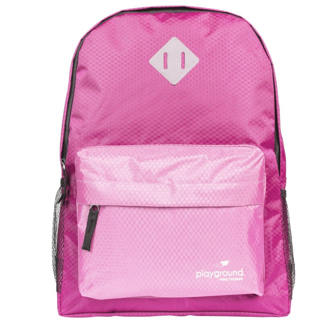 VALUE DISTRIBUTORS, INC. Playground PG-1014-FPK-C  Hometime Backpacks, Fuchsia/Pink, Pack Of 12 Backpacks