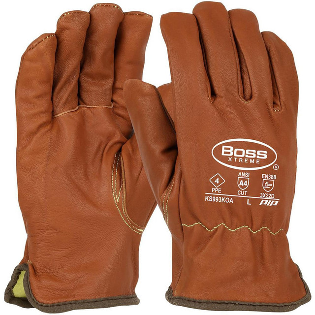 PIP KS993KOA/M Cut, Puncture & Abrasive-Resistant Gloves: Size M, ANSI Cut A4, ANSI Puncture 5, Goatskin Leather