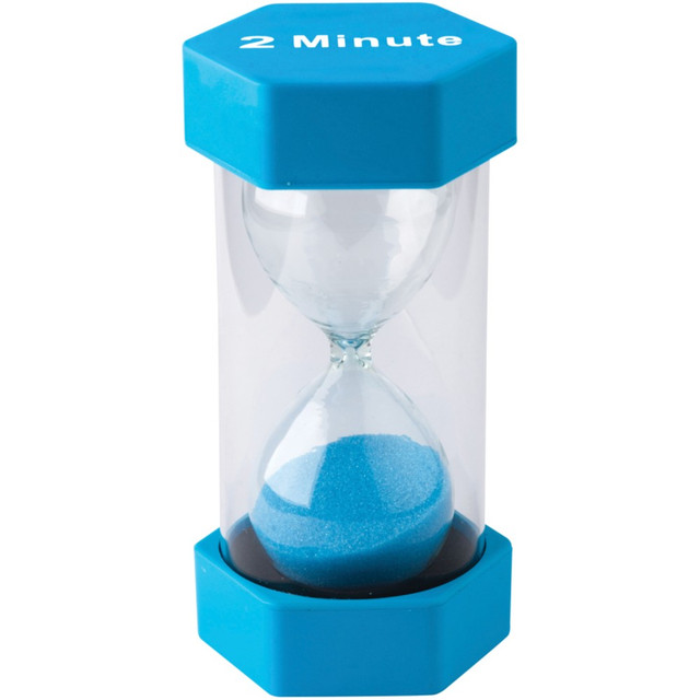 Keep your class on schedule with this 2-minute sand timer from Teacher Created Resources. Time games, quizzes, tests and more with ease.  Keep time during games, tests and other activities in your classroom.  Provides 2 minutes of time.  Crafted from plastic with colored sand for durability.