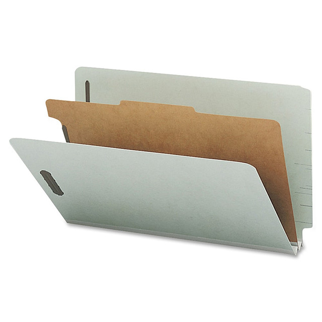 SMEAD MFG CO 29800 Smead Full End-Tab Classification Folder With SafeSHIELD Fastener, 2in Expansion, 1 Divider, 8 1/2in x 14in, Legal, 60% Recycled, Gray/Green, Box of 10 SMEAD MFG CO 29800 Smead Full End-Tab Classification Folder With SafeSHIELD Fastener, 2in Expansion, 1 Divider, 8 1/2in x 14in, Legal, 60% Recycled, Gray/Green, Box of 10