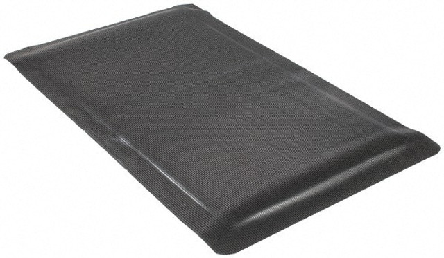 Wearwell 433.78X3X5BK Anti-Fatigue Mat: 60" Length, 36" Wide, 7/8" Thick, Vinyl, Beveled Edge, Medium-Duty