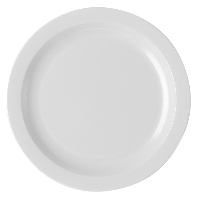 CAMBRO MFG. CO. Cambro 10CWNR148  Camwear Round Dinnerware Plates, 10in, White, Set Of 48 Plates