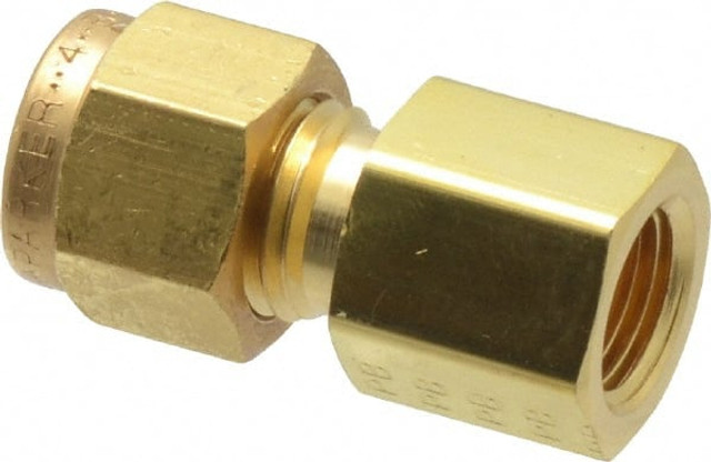 Parker 4FSC2N-B Compression Tube Connector: 1/8-27" Thread, Compression x FNPT