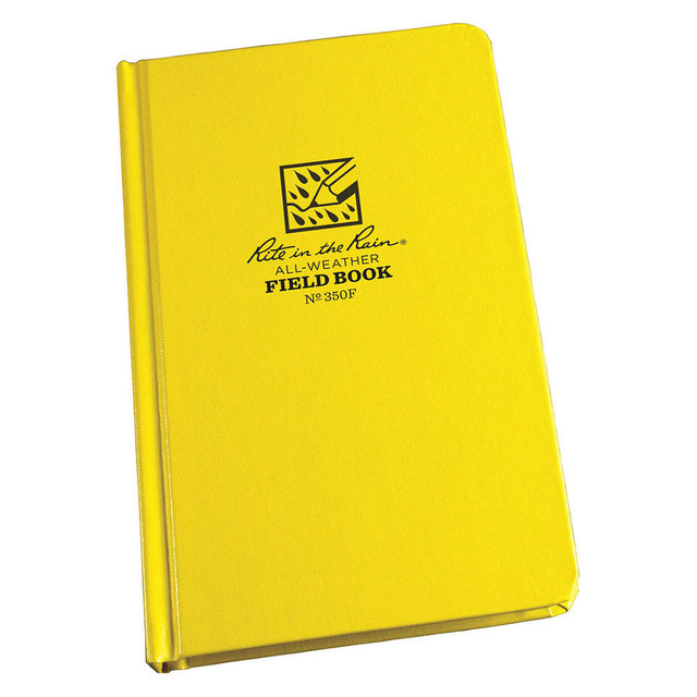 RITE IN THE RAIN 350F  All Weather Bound Notebooks, 160 Pages (80 Sheets), Yellow, Pack Of 6 Notebooks