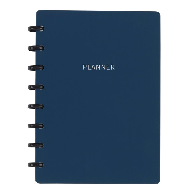 OFFICE DEPOT TULJRPLNR-RY21-NY TUL Discbound Monthly Planner Starter Set, Undated, Junior Size, Soft-Touch Cover, Navy