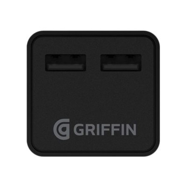 GRIFFIN TECHNOLOGY, INC. Griffin GP-122-BLK-NA  PowerBlock Dual Universal - Power adapter - 12 Watt - 2 output connectors (USB) - black