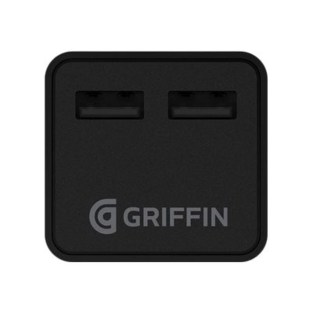 GRIFFIN TECHNOLOGY, INC. GP-122-BLK-NA Griffin PowerBlock Dual Universal - Power adapter - 12 Watt - 2 output connectors (USB) - black