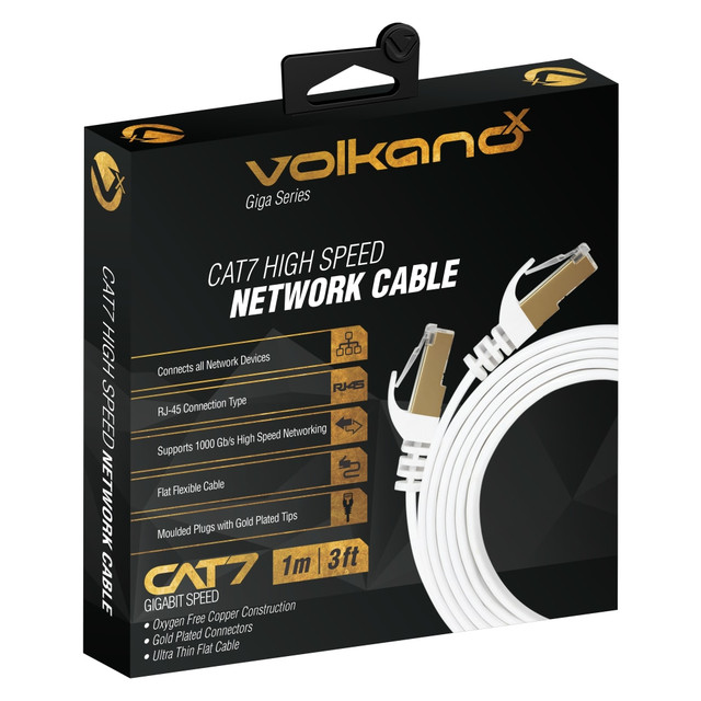 SMD TECHNOLOGIES LLC Volkano VK-20063-WT X Giga Series Cat 7 High-Speed Gigabit Ethernet Cable, 3ft, White, VK-20063-WT