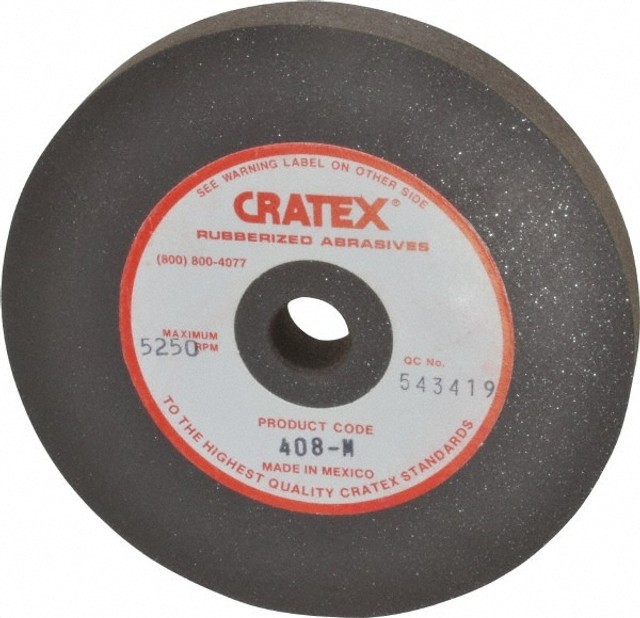 Cratex 408 M Surface Grinding Wheel: 4" Dia, 1/2" Thick, 1/2" Hole